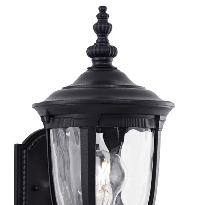 John Timberland Bellagio Vintage Rustic Outdoor Wall Light Fixture Texturized Black Upbridge 16 1/2" Clear Hammered Glass For Post Exterior Barn Deck 2 John Timberland Bellagio Vintage Rustic Outdoor Wall Light Fixture Texturized Black Upbridge 16 1/2" Clear Hammered Glass For Post Exterior Barn Deck - Image 2