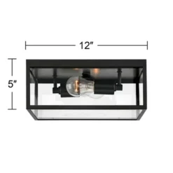 John Timberland Modern Outdoor Ceiling Light Fixture Matte Black 12" Clear Glass Panels Square Exterior House Porch Patio Outside 13 John Timberland Modern Outdoor Ceiling Light Fixture Matte Black 12" Clear Glass Panels Square Exterior House Porch Patio Outside -John Timberland Shop GUEST 79277641 ad1f 4a5f baa9 e1fe4788d826