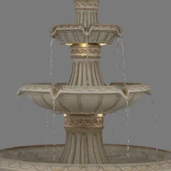 Formentera 45 1/4" High Large Italian Outdoor Decor Off-White Ceramic Floor Fountain With Light LED 3-Tier Outside Garden Patio Yard -John Timberland Shop GUEST 799d35f7 418e 42bc 835c c57d0521aec0