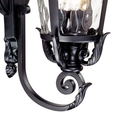 John Timberland Casa Marseille Vintage Rustic Outdoor Wall Light Fixture Textured Black Scroll 31" Clear Hammered Glass For Post Exterior Barn Deck 4 John Timberland Casa Marseille Vintage Rustic Outdoor Wall Light Fixture Textured Black Scroll 31" Clear Hammered Glass For Post Exterior Barn Deck - Image 4