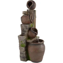 John Timberland Four Pot Rustic Cascading Outdoor Floor Water Fountain With LED Light 39 1/4" For Yard Garden Patio Deck Porch House Exterior 14 John Timberland Four Pot Rustic Cascading Outdoor Floor Water Fountain With LED Light 39 1/4" For Yard Garden Patio Deck Porch House Exterior -John Timberland Shop GUEST 7af92552 e6db 446f 9b99 920bf86b764d