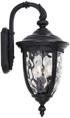John Timberland Bellagio Vintage Rustic Outdoor Wall Light Fixture Textured Black Downbridge 20 1/2" Clear Hammered Glass For Post Exterior Barn Deck 5 John Timberland Bellagio Vintage Rustic Outdoor Wall Light Fixture Textured Black Downbridge 20 1/2" Clear Hammered Glass For Post Exterior Barn Deck - Image 5