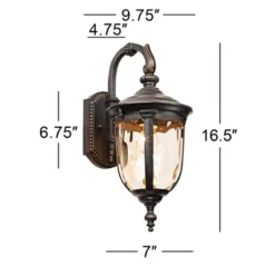 John Timberland Bellagio Vintage Rustic Outdoor Wall Light Fixture Bronze Downbridge 16 1/2" Champagne Hammered Glass For Post Exterior Barn Deck Yard -John Timberland Shop GUEST 7d21fa50 e008 4540 b3bc 01fd05696cd5 1
