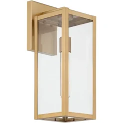 John Timberland Titan Modern Outdoor Wall Light Fixtures Set Of 2 Soft Gold Rectangular Frame 17" Clear Glass For Post Exterior Barn -John Timberland Shop GUEST 7e315c10 d438 44be 8fc6 f87d780771ac