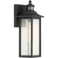 John Timberland Mission Outdoor Wall Light Fixture Black Dusk To Dawn Motion Sensor 16 1/2" Seeded Glass For Exterior House Porch -John Timberland Shop GUEST 7f313ac3 4c18 4f51 b9ae 1e8cc6beb4e0