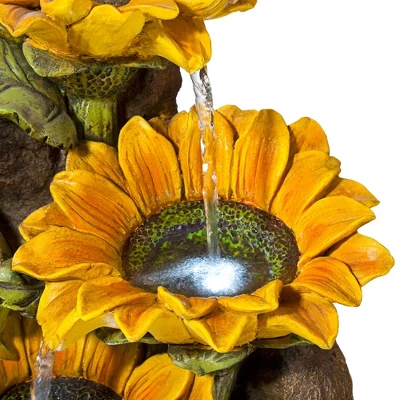 John Timberland Garden Fairy With Sunflowers Modern Cascading Outdoor Floor Water Fountain With LED Light 26" For Yard Garden Patio Home Deck Porch 6 John Timberland Garden Fairy With Sunflowers Modern Cascading Outdoor Floor Water Fountain With LED Light 26" For Yard Garden Patio Home Deck Porch - Image 6