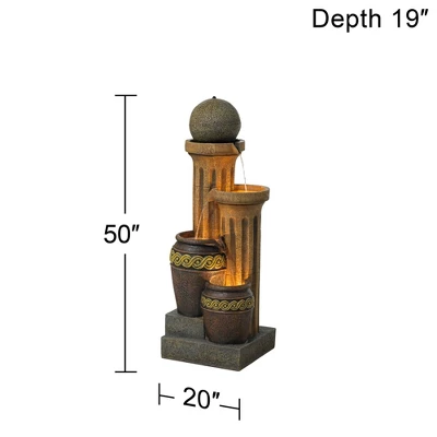 John Timberland Sphere Jugs And Column Rustic Cascading Outdoor Floor Water Fountain With LED Light 50" For Yard Garden Patio Home Deck Porch House 5 John Timberland Sphere Jugs And Column Rustic Cascading Outdoor Floor Water Fountain With LED Light 50" For Yard Garden Patio Home Deck Porch House - Image 5