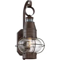 John Timberland Galt Rustic Outdoor Wall Light Fixture Oil Rubbed Bronze Motion Sensor Dusk To Dawn 19 3/4" Clear Seedy Glass For Post Exterior Barn -John Timberland Shop GUEST 80e22194 c338 4118 a5d3 2c5af696f861