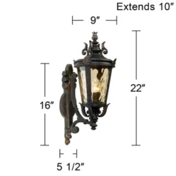 John Timberland Casa Marseille Vintage Rustic Outdoor Wall Light Fixture Veranda Bronze Scroll 22" Champagne Hammered Glass For Post Exterior Barn -John Timberland Shop GUEST 80ea1d92 5d3b 45e4 8b71 a00c3732ad34