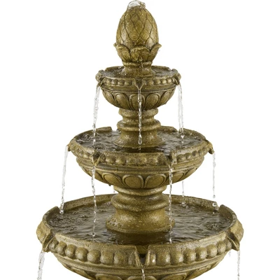 Sag Harbor 66" High Large Italian Outdoor Decor Sand Stone Floor Fountain With Light LED 4-Tier Outside Garden Patio Yard Backyard 6 Sag Harbor 66" High Large Italian Outdoor Decor Sand Stone Floor Fountain With Light LED 4-Tier Outside Garden Patio Yard Backyard - Image 6