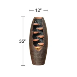 John Timberland Seven Cascade Rustic Outdoor Floor Water Fountain With LED Light 35" For Yard Garden Patio Home Deck Porch House Exterior Balcony -John Timberland Shop GUEST 81575a34 98b6 458b 9187 fe88dc9b3610