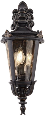 John Timberland Casa Marseille Rustic Outdoor Wall Light Fixture Valencia Bronze Scroll 21 3/4" Champagne Hammered Glass For Post Exterior Barn Deck 4 John Timberland Casa Marseille Rustic Outdoor Wall Light Fixture Valencia Bronze Scroll 21 3/4" Champagne Hammered Glass For Post Exterior Barn Deck - Image 4