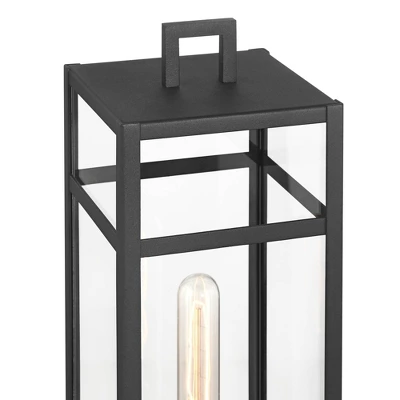 John Timberland San Lucas 21 3/4" High Modern Outdoor Post Light Fixture Pole Porch House Exterior Weatherproof Sand Black Metal Clear Glass Shade 2 John Timberland San Lucas 21 3/4" High Modern Outdoor Post Light Fixture Pole Porch House Exterior Weatherproof Sand Black Metal Clear Glass Shade - Image 2