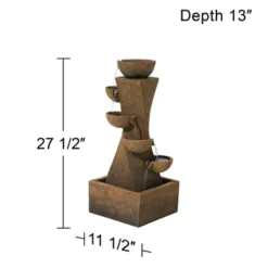 John Timberland Cascading Bowls Rustic Cascading Bowls Outdoor Floor Water Fountain With LED Light 27 1/2" For Yard Garden Patio Home Deck Porch -John Timberland Shop GUEST 840b3ee2 fa6a 44c8 a129 fa6605e64467