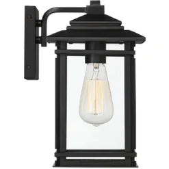 John Timberland North House Mission Outdoor Wall Light Fixture Matte Black Metal 12" Clear Glass Panels For Post Exterior Barn Deck House Porch Yard -John Timberland Shop GUEST 843daa2d cc0b 48f6 bd7f 37f4ae628f1c