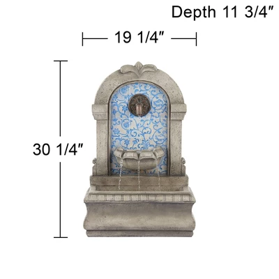 Manhasset 30 1/4" High Large Italian Outdoor Decor Blue Faux Stone Floor Fountain Waterfall Outside Garden Patio Yard Backyard 3 Manhasset 30 1/4" High Large Italian Outdoor Decor Blue Faux Stone Floor Fountain Waterfall Outside Garden Patio Yard Backyard - Image 3