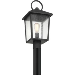 John Timberland Westmont 20 3/4" High Modern Outdoor Post Light Fixture Pole Porch House Exterior Weatherproof Sand Black Aluminum Seeded Glass Shade -John Timberland Shop GUEST 858ed15f 64a3 4349 9786 5c4579ca5ab9