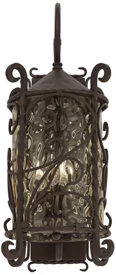 John Timberland Casa Seville Vintage Rustic Outdoor Wall Light Fixture Dark Walnut Scroll 23 3/4" Champagne Hammered Glass For Post Exterior Barn Deck 4 John Timberland Casa Seville Vintage Rustic Outdoor Wall Light Fixture Dark Walnut Scroll 23 3/4" Champagne Hammered Glass For Post Exterior Barn Deck - Image 4