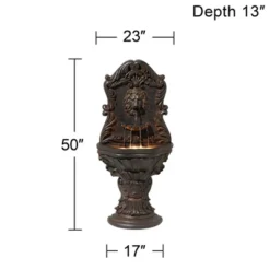 John Timberland Imperial Lion Acanthus Rustic Outdoor Floor Wall Water Fountain With LED Light 50" For Yard Garden Patio Home Deck Porch House Balcony -John Timberland Shop GUEST 87a10bee e796 4fd3 9e5e b2df1812564e
