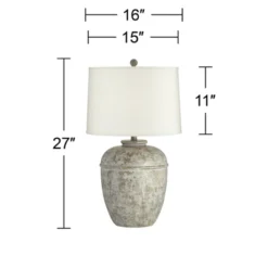 John Timberland Otero Rustic Table Lamp Southwest 27" Tall Faux Mottled Stone Cream Linen Drum Shade For Bedroom Living Room Bedside Nightstand Kids 11 John Timberland Otero Rustic Table Lamp Southwest 27" Tall Faux Mottled Stone Cream Linen Drum Shade For Bedroom Living Room Bedside Nightstand Kids -John Timberland Shop GUEST 87d04279 62f9 4f59 844e 648b64f97736