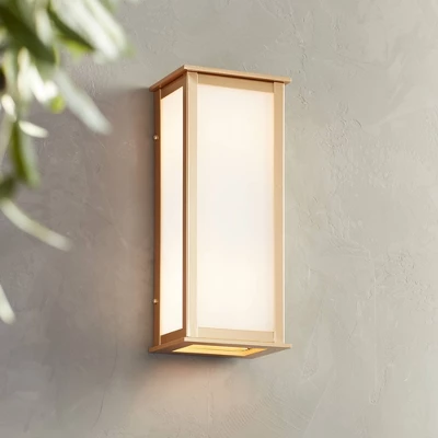 John Timberland Modern Outdoor Wall Light Fixture Warm Gold 12 3/4" Milky White Glass Shade For Exterior Barn Deck House Porch Yard Patio Outside Home 1 John Timberland Modern Outdoor Wall Light Fixture Warm Gold 12 3/4" Milky White Glass Shade For Exterior Barn Deck House Porch Yard Patio Outside Home