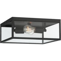 John Timberland Modern Outdoor Ceiling Light Fixture Matte Black 12" Clear Glass Panels Square Exterior House Porch Patio Outside 9 John Timberland Modern Outdoor Ceiling Light Fixture Matte Black 12" Clear Glass Panels Square Exterior House Porch Patio Outside -John Timberland Shop GUEST 8963c305 1392 4a3f 96db d49c90551b71