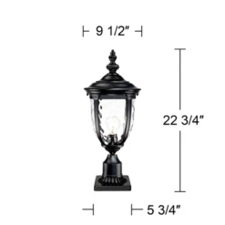 John Timberland Bellagio Rustic Post Light Textured Black With Pier Mount 22 3/4" Hammered Glass For Exterior Light Barn Deck House Porch Yard Patio -John Timberland Shop GUEST 896799dd 1178 4090 a35e a28b354f16e4