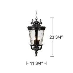 John Timberland Casa Marseille Rustic Outdoor Hanging Light Textured Black 23 3/4" Clear Hammered Glass For Post Exterior Barn Deck House Porch Yard -John Timberland Shop GUEST 8a1ceac6 7905 4be9 b567 00db021452f3