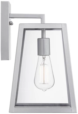 John Timberland Arrington Modern Outdoor Wall Light Fixtures Set Of 2 Silver Metal 13" Clear Glass For Post Exterior Barn Deck House Porch Yard Posts 5 John Timberland Arrington Modern Outdoor Wall Light Fixtures Set Of 2 Silver Metal 13" Clear Glass For Post Exterior Barn Deck House Porch Yard Posts - Image 5