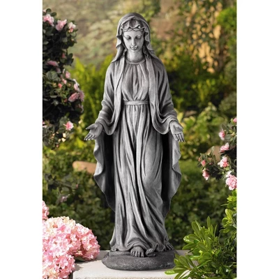 John Timberland Virgin Mary Statue Sculpture Decor Outdoor Garden Front Porch Patio Yard Outside Home Balcony Gray Stone Finish Ceramic 29" Tall -John Timberland Shop GUEST 8ac56e84 921c 4979 9a1b c24a64340242