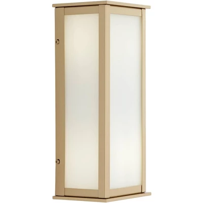 John Timberland Modern Outdoor Wall Light Fixture Warm Gold 12 3/4" Milky White Glass Shade For Exterior Barn Deck House Porch Yard Patio Outside Home 7 John Timberland Modern Outdoor Wall Light Fixture Warm Gold 12 3/4" Milky White Glass Shade For Exterior Barn Deck House Porch Yard Patio Outside Home - Image 7