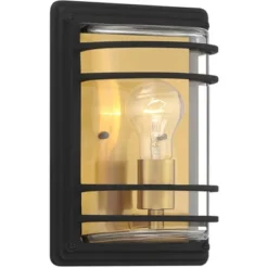 John Timberland Habitat Modern Industrial Outdoor Wall Light Fixture Black Brass 11" Clear Glass For Post Exterior Barn Deck House Porch Yard Patio -John Timberland Shop GUEST 8bbab640 5c05 4e78 9c22 5835a2211690