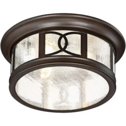 John Timberland Modern Flush Mount Outdoor Ceiling Light Fixture Mission Oil Rubbed Bronze Drum 12" Seedy Glass Damp Rated For Porch Patio 13 John Timberland Modern Flush Mount Outdoor Ceiling Light Fixture Mission Oil Rubbed Bronze Drum 12" Seedy Glass Damp Rated For Porch Patio -John Timberland Shop GUEST 8c9013de 7692 4391 881e 9261971799a6