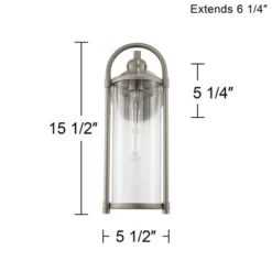 John Timberland Avani 15 1/2" High Modern Indoor/Outdoor Wall Light Porch House Edison Bulb Silver Brushed Nickel Finish Metal Clear Glass Shade -John Timberland Shop GUEST 8d2184eb dd97 4980 8dd8 3241fa5948fc