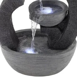 John Timberland Three Cup Modern Japanese Cascading Outdoor Floor Water Fountain With LED Light 31 1/2" For Yard Garden Patio Home Deck Porch Exterior -John Timberland Shop GUEST 8d5f47f9 5fed 430a bc04 ce769f98b251