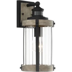 John Timberland Stan Rustic Farmhouse Outdoor Wall Light Fixture Gray Faux Wood Black Motion Sensor 15 1/2" Clear Ribbed Glass For Post Exterior Barn 12 John Timberland Stan Rustic Farmhouse Outdoor Wall Light Fixture Gray Faux Wood Black Motion Sensor 15 1/2" Clear Ribbed Glass For Post Exterior Barn -John Timberland Shop GUEST 8e535a05 849f 45dd 97a9 a0c97c6cd0b7