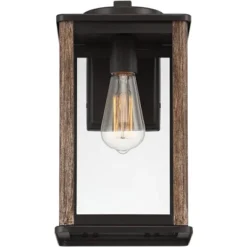 John Timberland Wordsworth Field Rustic Farmhouse Outdoor Wall Light Fixture Dark Bronze Wood Grain 14 1/4" Clear Glass Panels For Post Exterior Deck -John Timberland Shop GUEST 8e7e68fb 154d 448b a18b 4b3f8801e95f