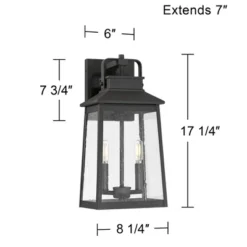 John Timberland Jubliee 17 1/4" High Modern Outdoor Wall Light Fixture Mount Porch House Exterior 2-Light Weatherproof Black Metal Clear Glass Shade -John Timberland Shop GUEST 8edb76c0 4e38 4d7a 8678 c1a43c917430