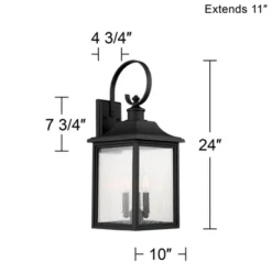 John Timberland Moray Bay Mission Outdoor Wall Light Fixture Black Lantern 24" Clear Seedy Glass For Post Exterior Barn Deck House Porch Yard Patio -John Timberland Shop GUEST 8f28bd5c 1229 4088 a757 9d9e1ef17a6c