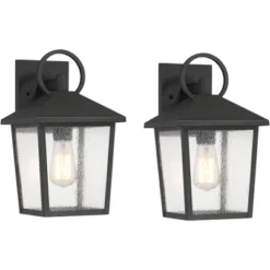 John Timberland Westmont 13 3/4" High Modern Outdoor Wall Light Fixture Mount Porch House Set Of 2 Weatherproof Sand Black Aluminum Seeded Glass Shade -John Timberland Shop GUEST 8f52a3f9 0649 4efb 974e f58660493dd7