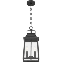 John Timberland Jubliee 19 1/4" High Modern Outdoor Pendant Light Fixture Ceiling Porch House Exterior 2-Light Hanging Black Metal Clear Glass Shade -John Timberland Shop GUEST 8f71a89d e52f 4054 9b38 648e36b950b4