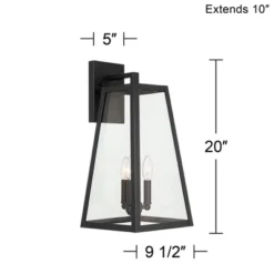 John Timberland Arrington Modern Outdoor Wall Light Fixture Mystic Black Metal 20" Clear Glass For Post Exterior Barn Deck House Porch Yard Posts Home -John Timberland Shop GUEST 90536d4c 432f 4323 a936 2bc8385d04b3