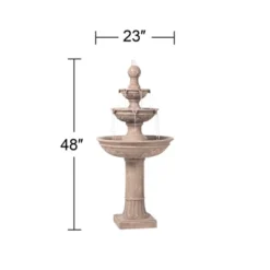 John Timberland Stafford Rustic 3 Tier Cascading Bubbler Outdoor Floor Water Fountain 48" For Yard Garden Patio Home Deck Porch House Exterior Balcony -John Timberland Shop GUEST 91613f66 7688 4e11 89f0 132056c334cd