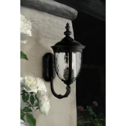John Timberland Bellagio Vintage Rustic Outdoor Wall Light Fixture Textured Black Upbridge 21" Clear Hammered Glass For Post Exterior Barn Deck House -John Timberland Shop GUEST 9171678a 83b7 4e4a bc35 8650287c8d71