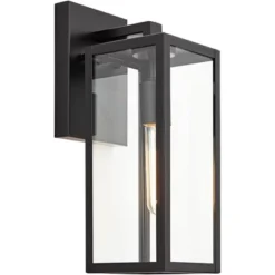 John Timberland Modern Outdoor Wall Light Fixture Mystic Black 14 1/4" Clear Glass Panel For Exterior Barn Deck House Porch Yard Patio Outside Garage -John Timberland Shop GUEST 91a90162 4eec 4ab1 86b7 ec648e787705