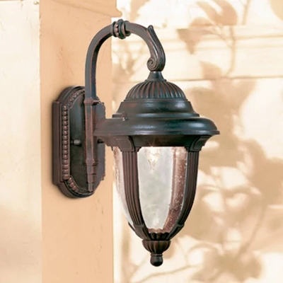 John Timberland Casa Sierra Rustic Vintage Outdoor Wall Light Fixtures Set Of 2 Bronze Metal 14 1/2" Seeded Glass For Post Exterior Barn Deck House 2 John Timberland Casa Sierra Rustic Vintage Outdoor Wall Light Fixtures Set Of 2 Bronze Metal 14 1/2" Seeded Glass For Post Exterior Barn Deck House - Image 2