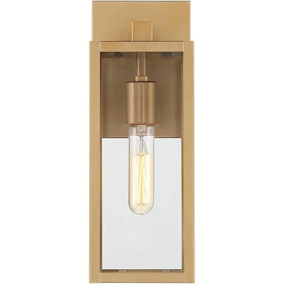 John Timberland Modern Outdoor Wall Light Fixture Soft Gold 14 1/4" Clear Glass For Exterior Barn Deck House Home Porch Yard Patio 3 John Timberland Modern Outdoor Wall Light Fixture Soft Gold 14 1/4" Clear Glass For Exterior Barn Deck House Home Porch Yard Patio - Image 3