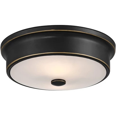 John Timberland Aabria 11 3/4" Wide High Modern Outdoor Flush-Mount Light Fixture Ceilng Porch House Weatherproof Matte Black Metal Glass Shade 7 John Timberland Aabria 11 3/4" Wide High Modern Outdoor Flush-Mount Light Fixture Ceilng Porch House Weatherproof Matte Black Metal Glass Shade - Image 7