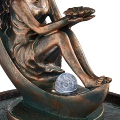 John Timberland Crescent Moon Modern Bubbler Outdoor Floor Water Fountain With LED Light 34" For Yard Garden Patio Home Deck Porch Exterior Balcony -John Timberland Shop GUEST 9342d357 5d82 4738 aa9f 534f1b6a63bf