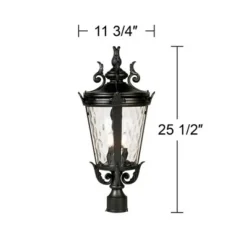 John Timberland Casa Marseille Vintage Outdoor Post Light Textured Black Scroll 25" Clear Hammered Glass For Exterior Barn Deck House Porch Yard Home -John Timberland Shop GUEST 9347a2df dbc3 4e1c 8ddb 93311bcea2f7
